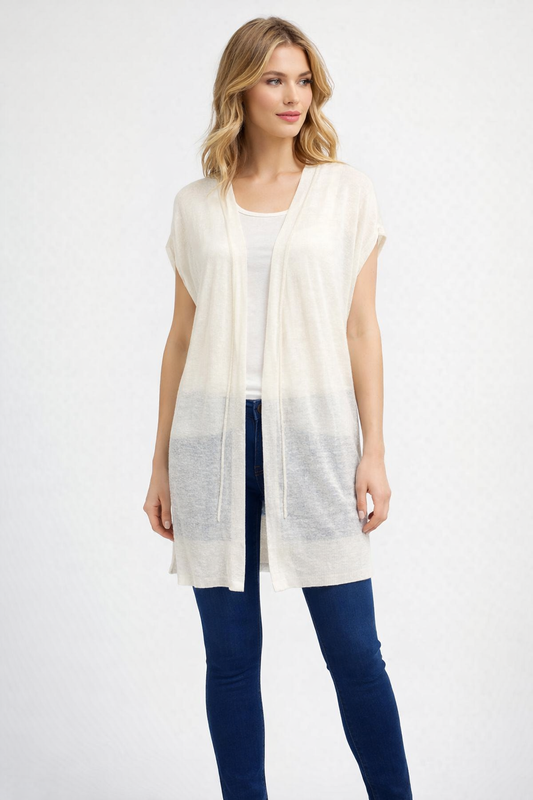 Drop Needle Sleeveless Cardigan