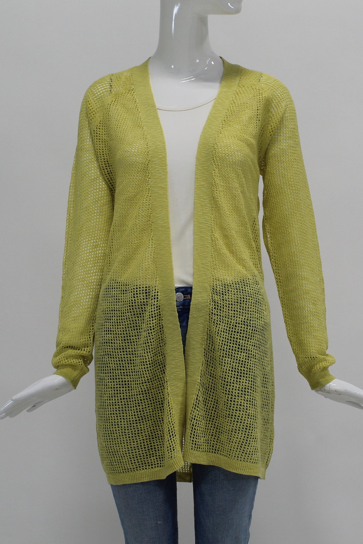 Mesh Raglan Open Cardigan