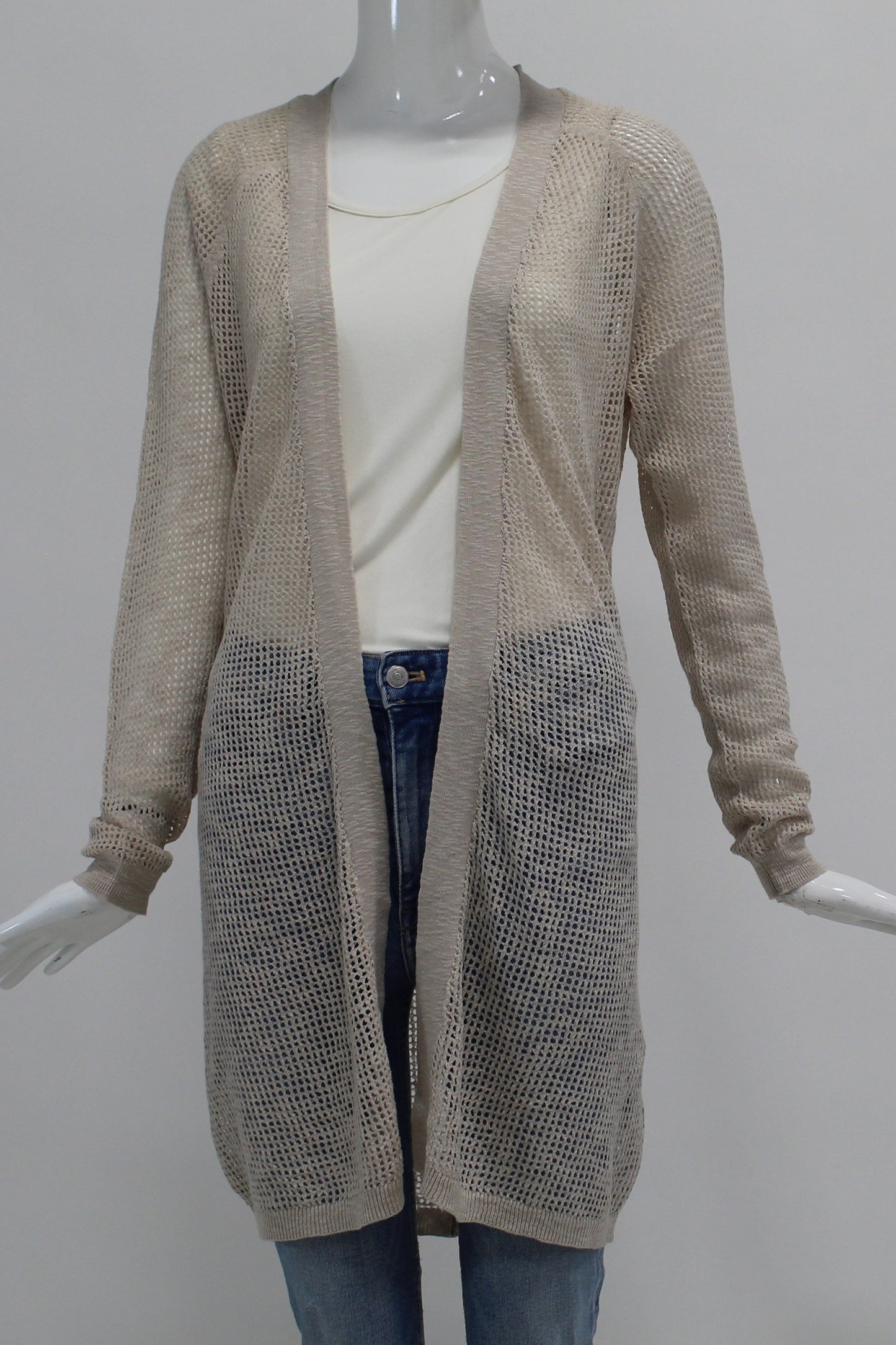 Mesh Raglan Open Cardigan