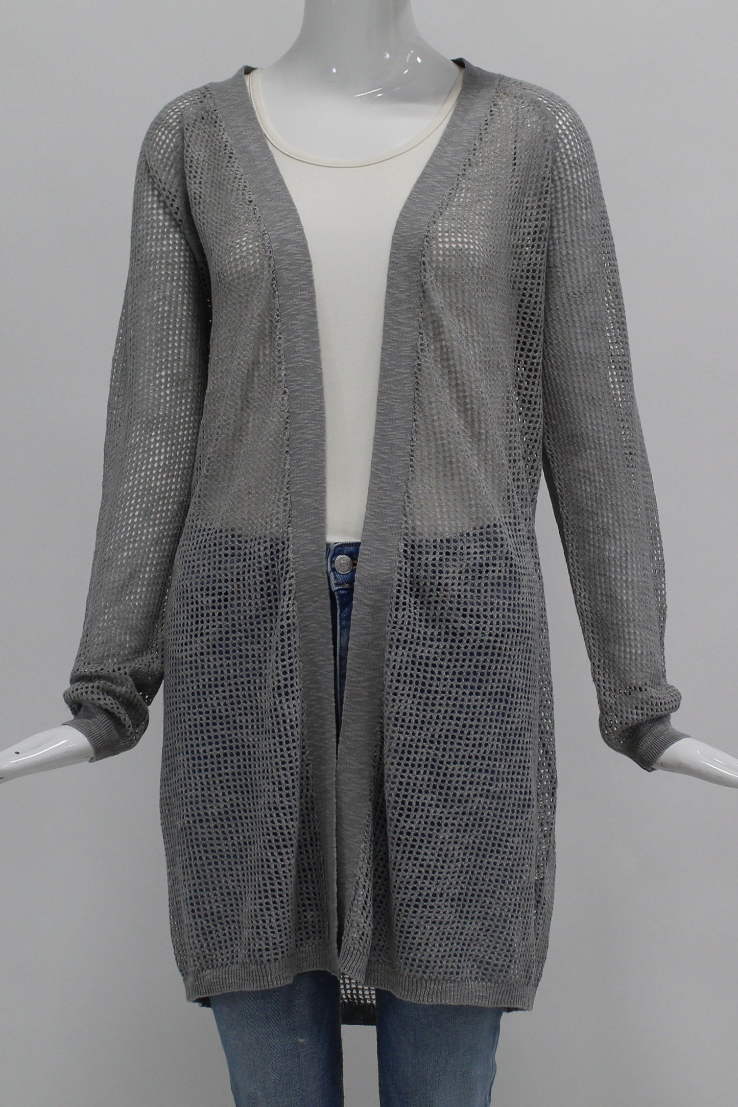Mesh Raglan Open Cardigan