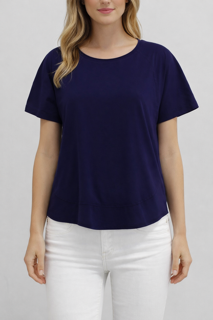 Circle Yoke Scoop Neck Tee