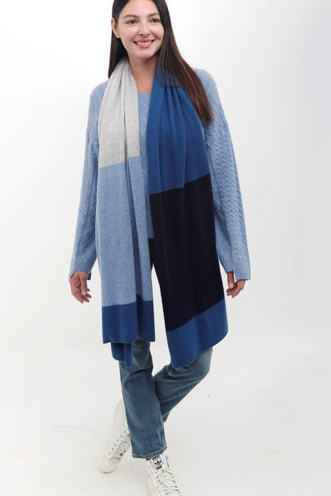 100% Cashmere Color Blocked Shawl