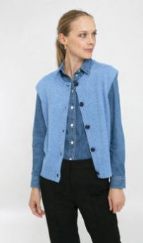 Cashmere Blend Button Vest