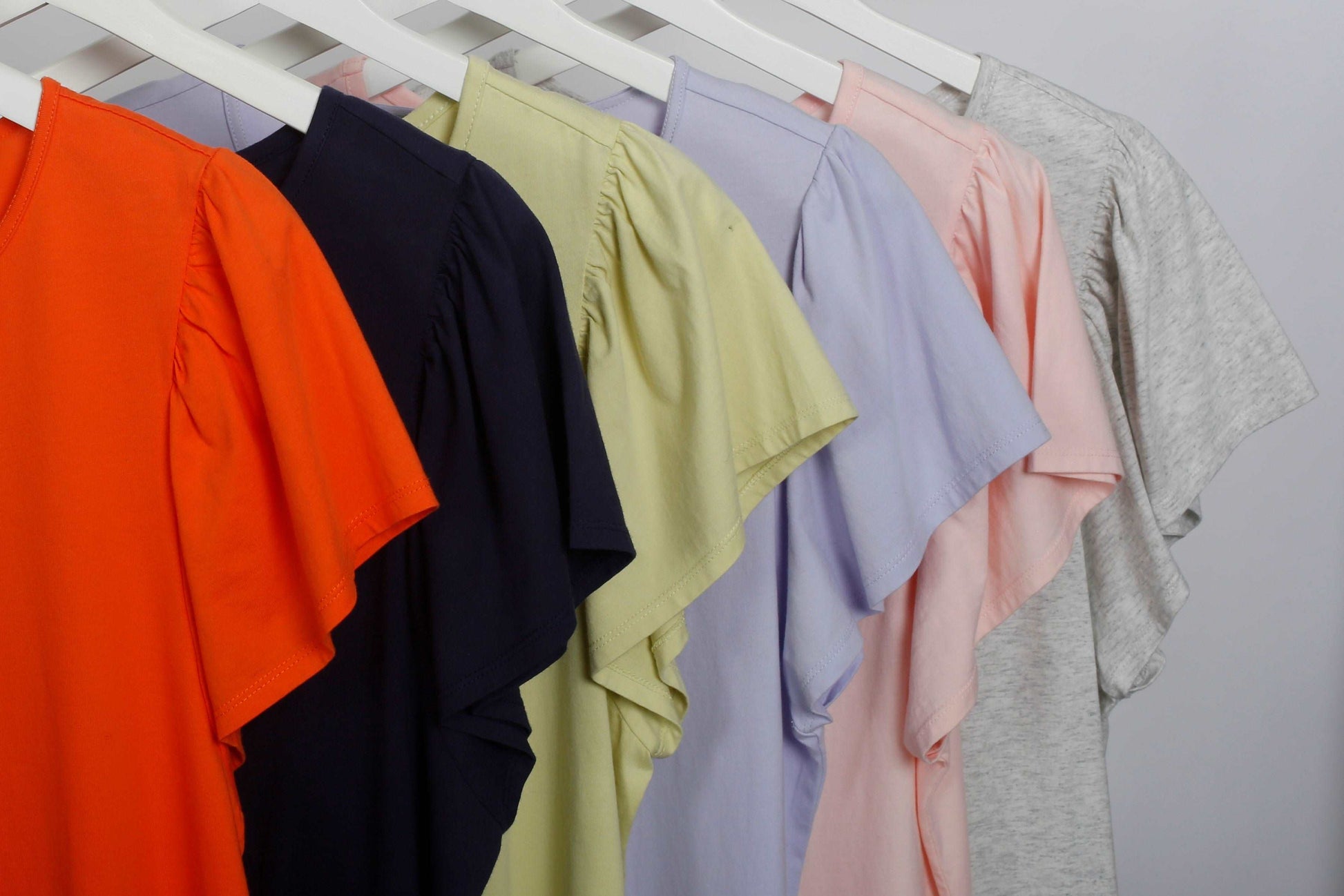 100% Cotton Jersey Flutter Sleeve Crew Neck Dress