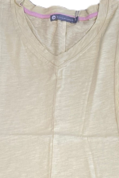 Drop Shoulder V-Neckwith Swing Hem Tee