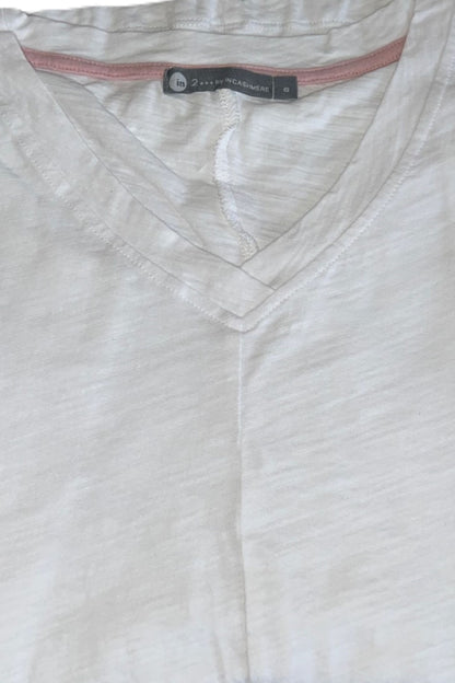 Drop Shoulder V-Neckwith Swing Hem Tee
