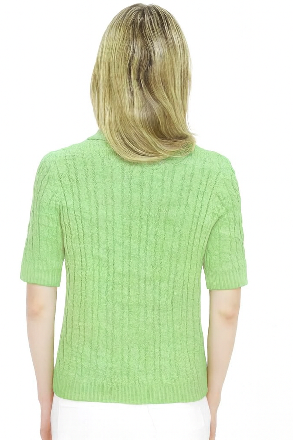 Short Sleeve Allover Cable Cardigan
