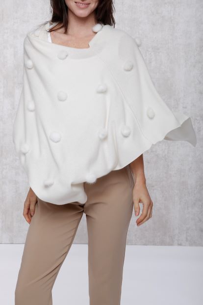 Cashmere Mink Fur Poms Topper