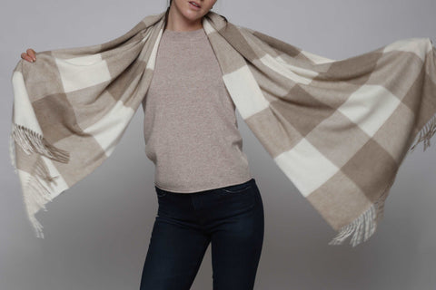 Woven Poncho Caplet Eco-Friendly Mongolian Cashmere