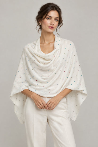 Cashmere Blend Multi Color Crystal Topper