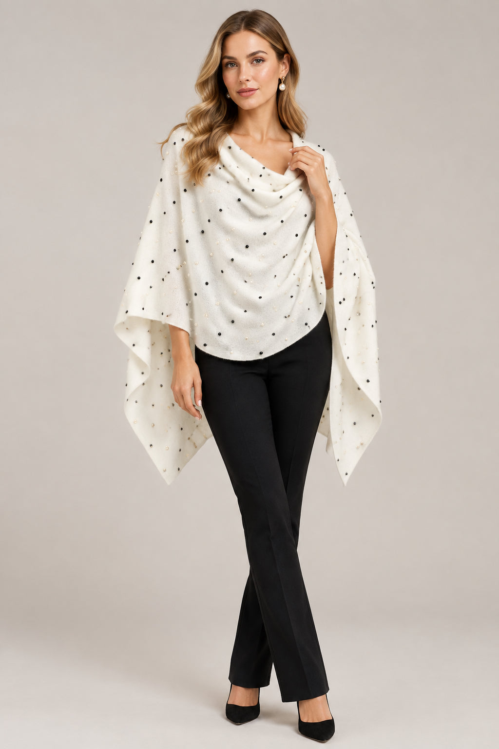 Cashmere Blend Pearl Topper