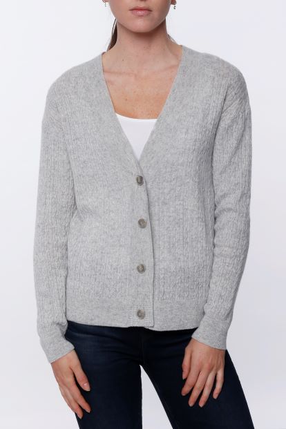 Cashmere Cable Front Cardigan