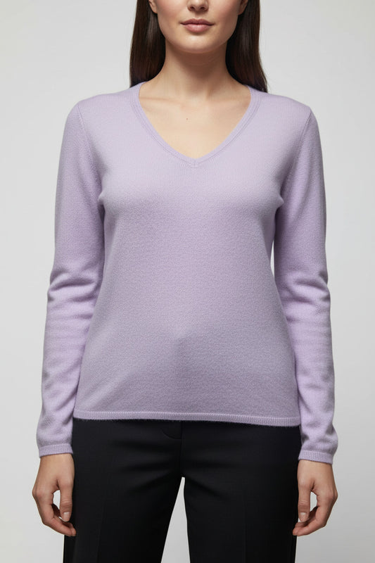Baby Cashmere Long Sleeve V Neck Pullover