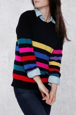Cashmere Multi Stripe Pullover Sweater