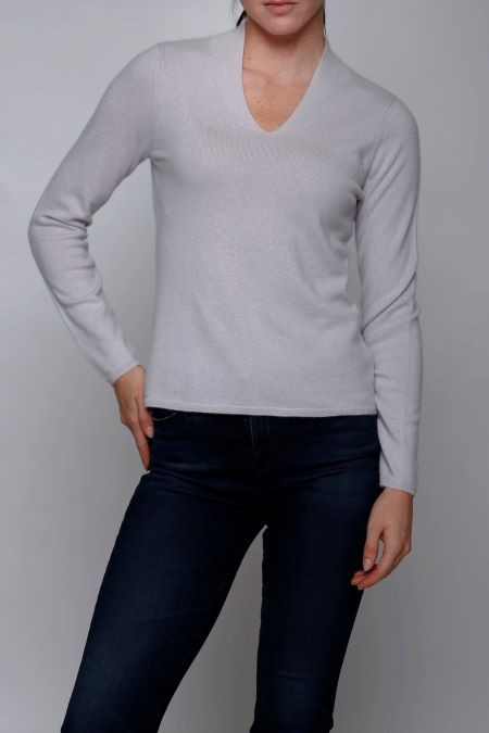 Baby Cashmere Stand Collar V-Neck