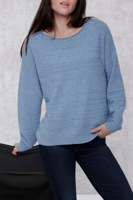 Cashmere Long Sleeve Novelty Stitch Pullover