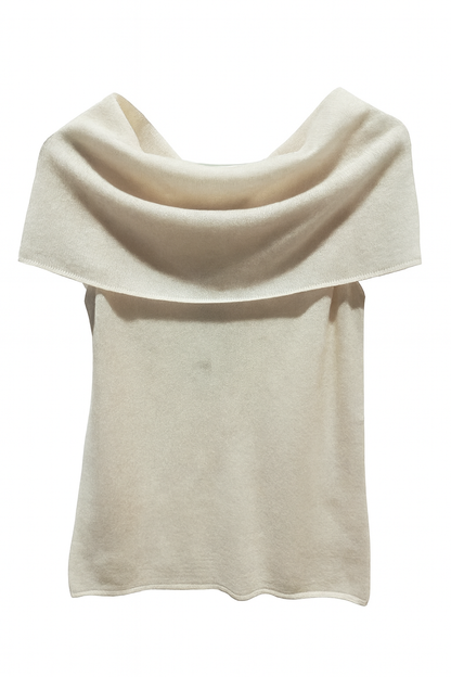 100% Cashmere Cowl Neck Top