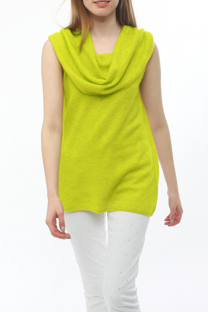 100% Cashmere Cowl Neck Top