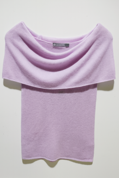 100% Cashmere Cowl Neck Top