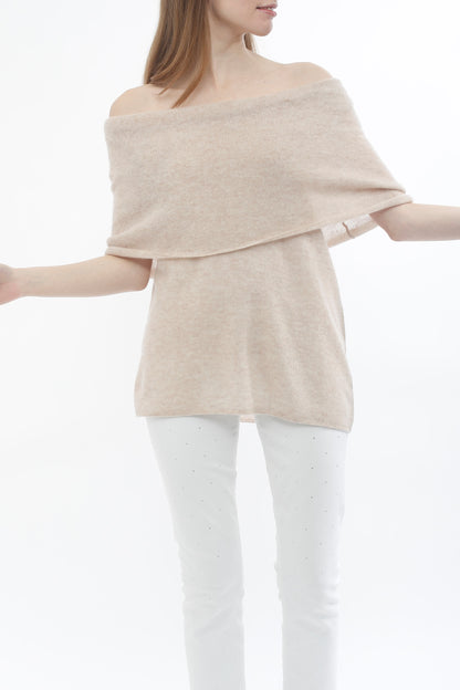 100% Cashmere Cowl Neck Top
