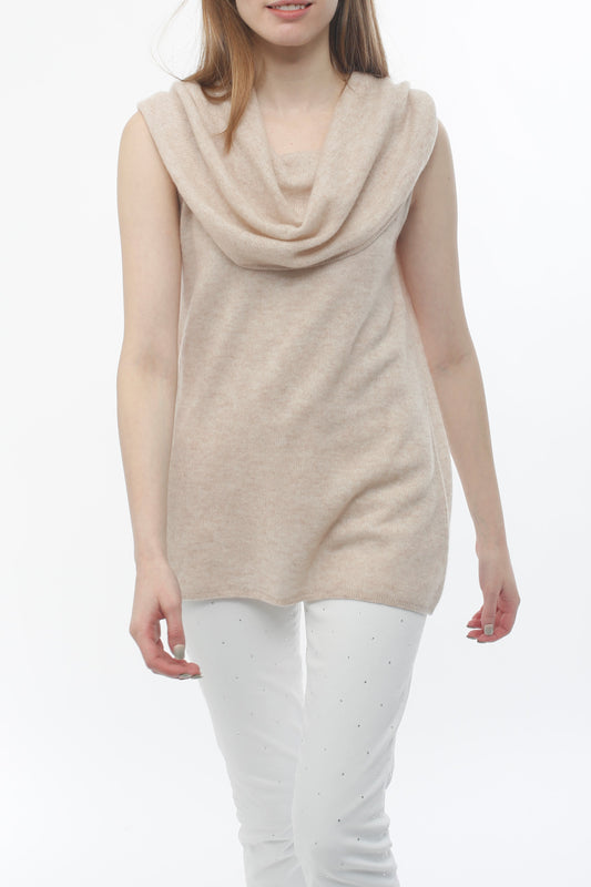 100% Cashmere Cowl Neck Top