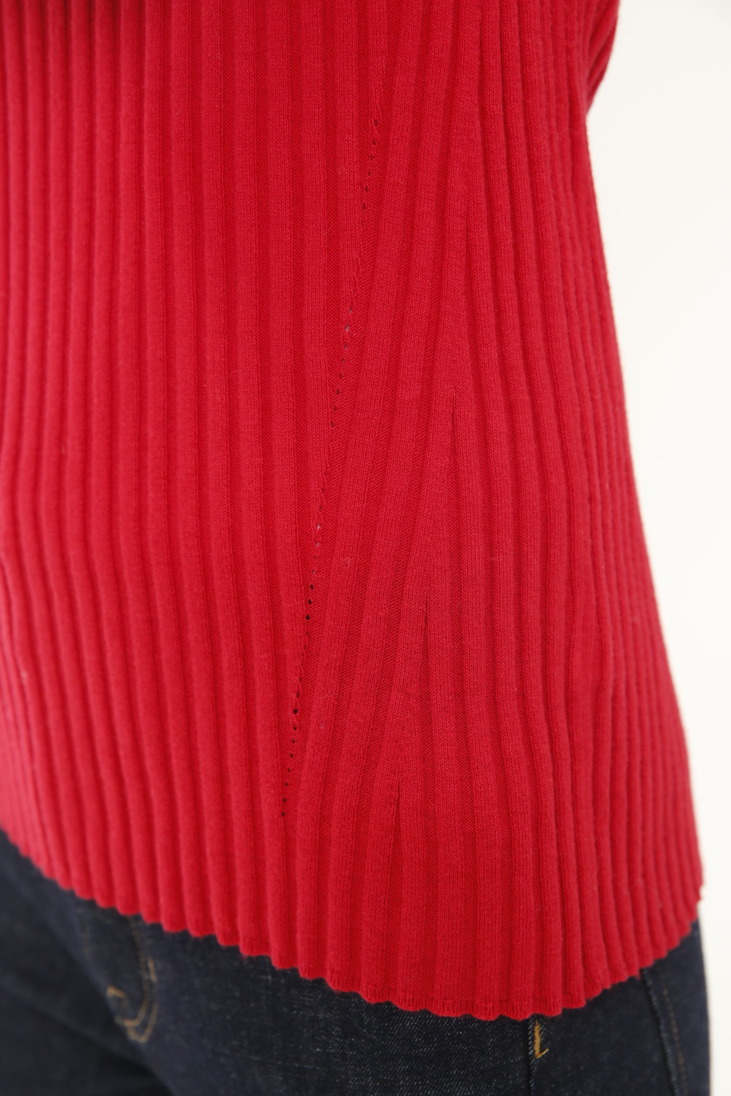 Cotton/Cashmere Blend Long Sleeve Rib Turtle Neck Pullover
