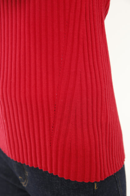 Cotton/Cashmere Blend Long Sleeve Rib Turtle Neck Pullover