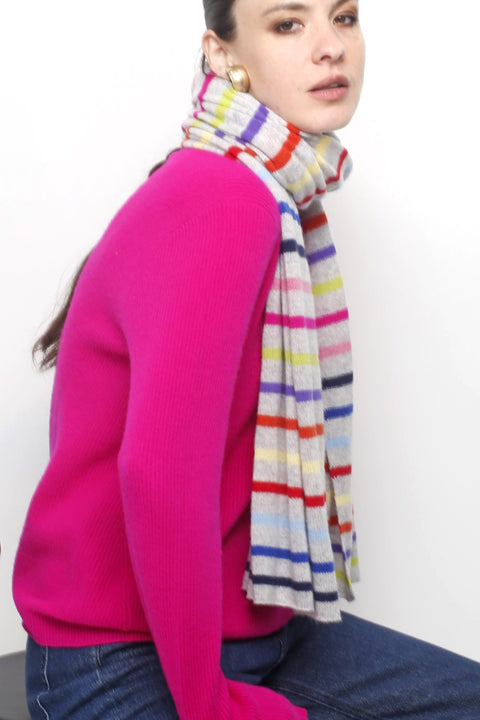 100% Cashmere Striped Scarf