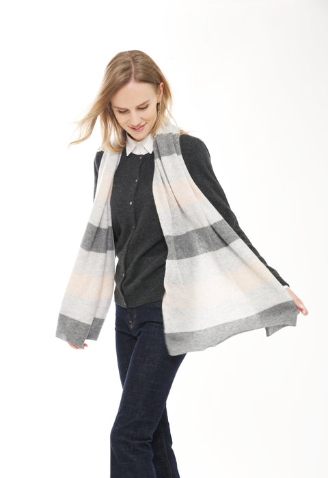 100% Cashmere Striped Scarf