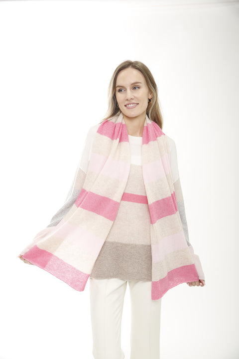 100% Cashmere Striped Scarf