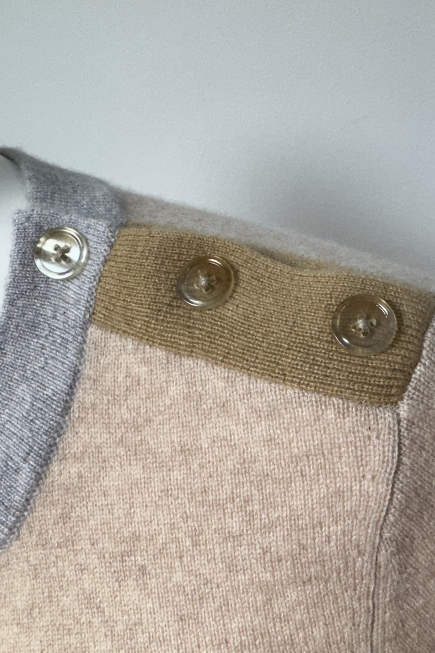 Baby Cashmere Long Sleeve Pullover with Shoulder Buttons
