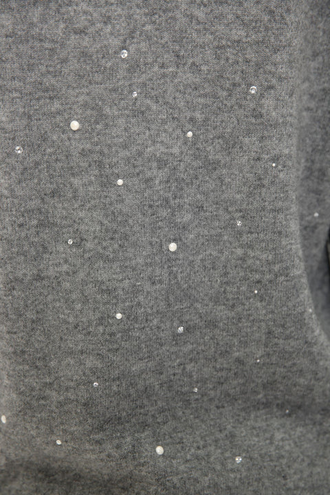 Cashmere Wool Long Sleeve Pearls & Heat Set Pullover