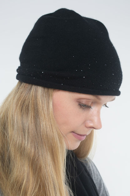 100% Cashmere Embellished Hat