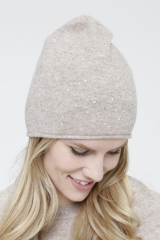 100% Cashmere Embellished Hat