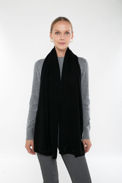 100% Cashmere Embellished Scarf