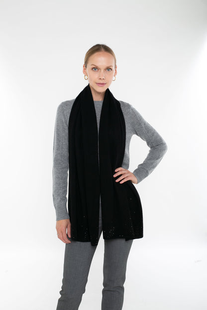 100% Cashmere Embellished Scarf