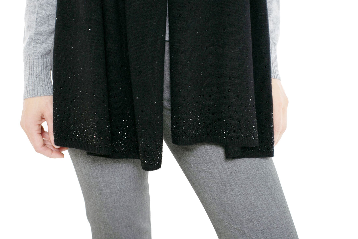 100% Cashmere Embellished Scarf