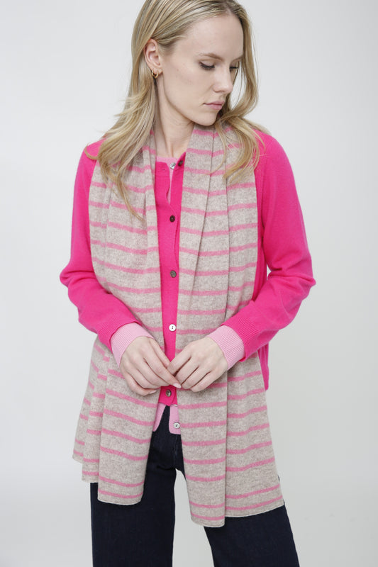 100% Cashmere Mini Stripe Scarf