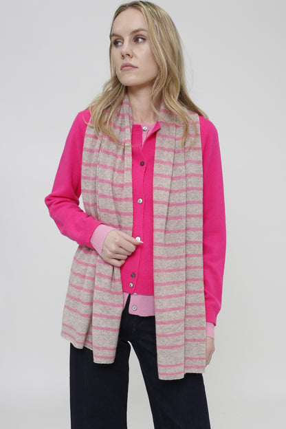 100% Cashmere Mini Stripe Scarf