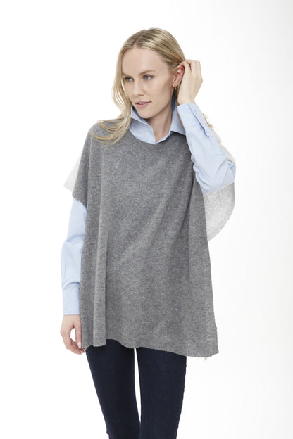 Cashmere Color Blocked Poncho