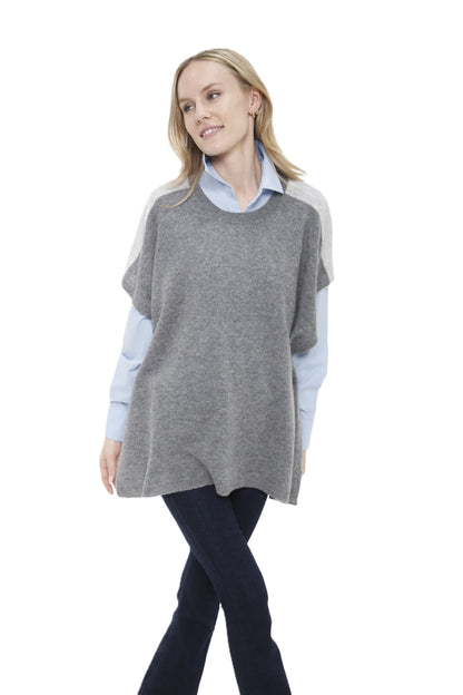 Cashmere Color Blocked Poncho