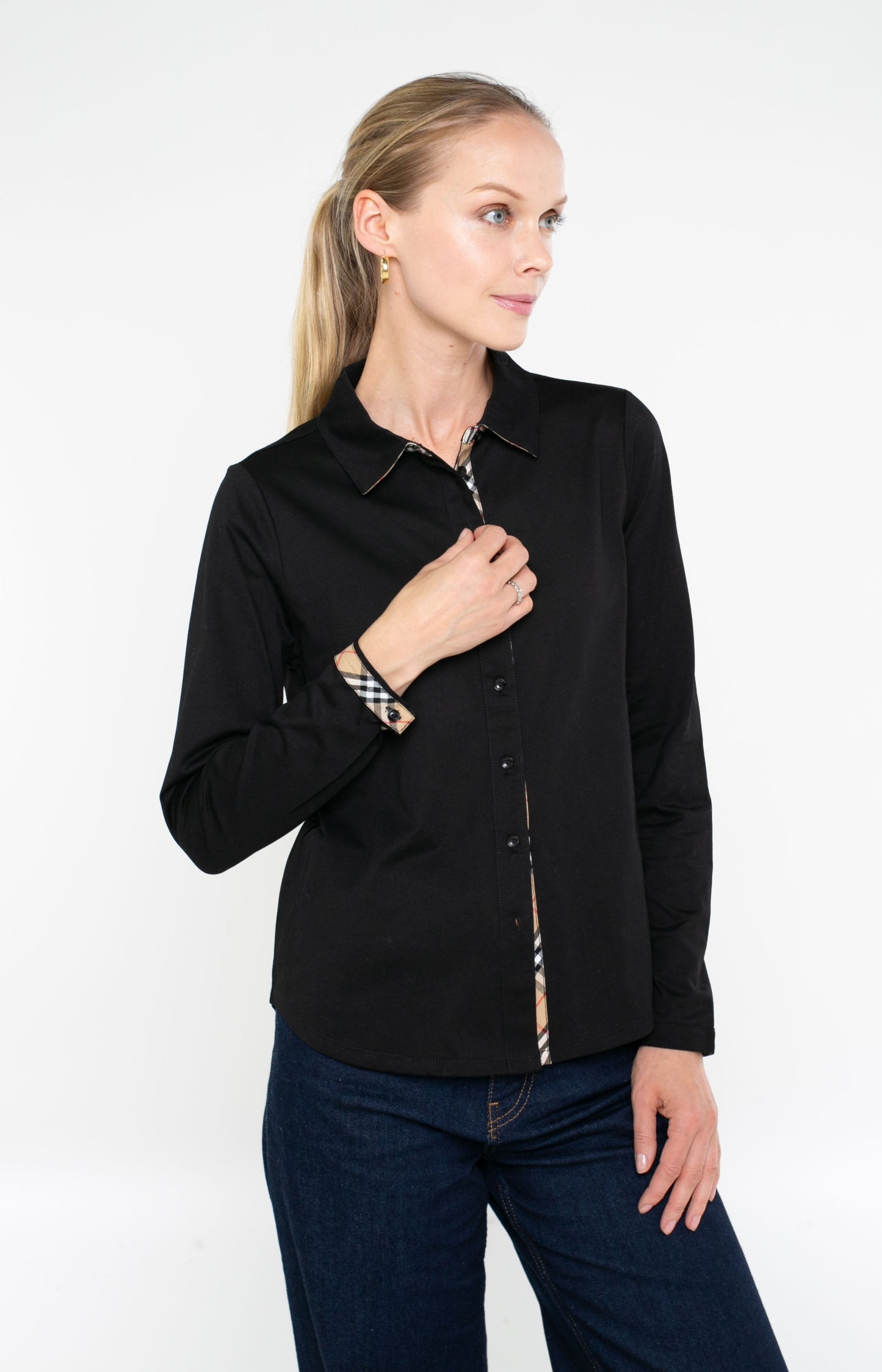 The Perfect Knit Shirt with Plaid Woven