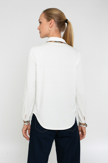 The Perfect Knit Shirt with Plaid Woven