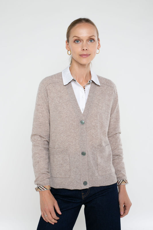 Cashmere Button Front Cardigan