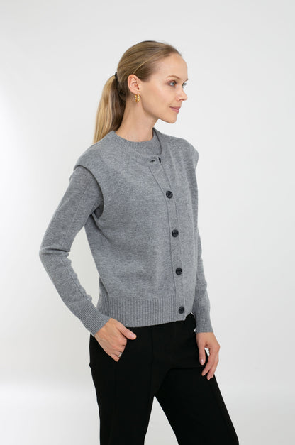 Cashmere Blend Button Vest