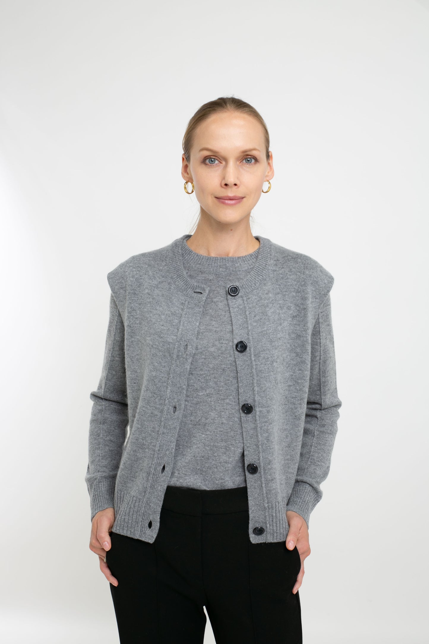 Cashmere Blend Button Vest