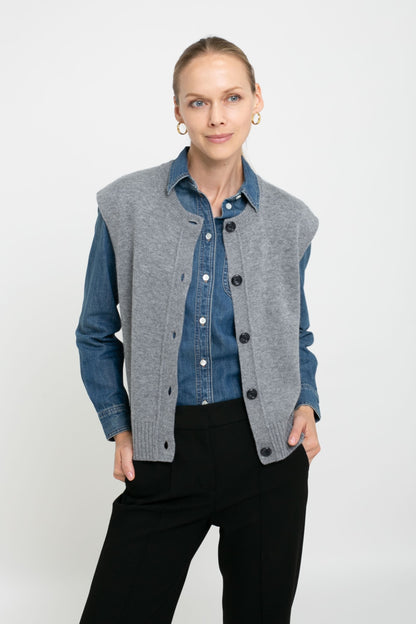 Cashmere Blend Button Vest