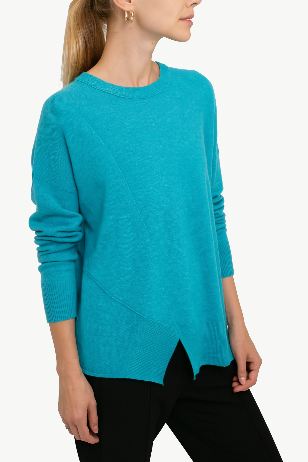 Cashmere Long Sleeve Assymetric Sweater