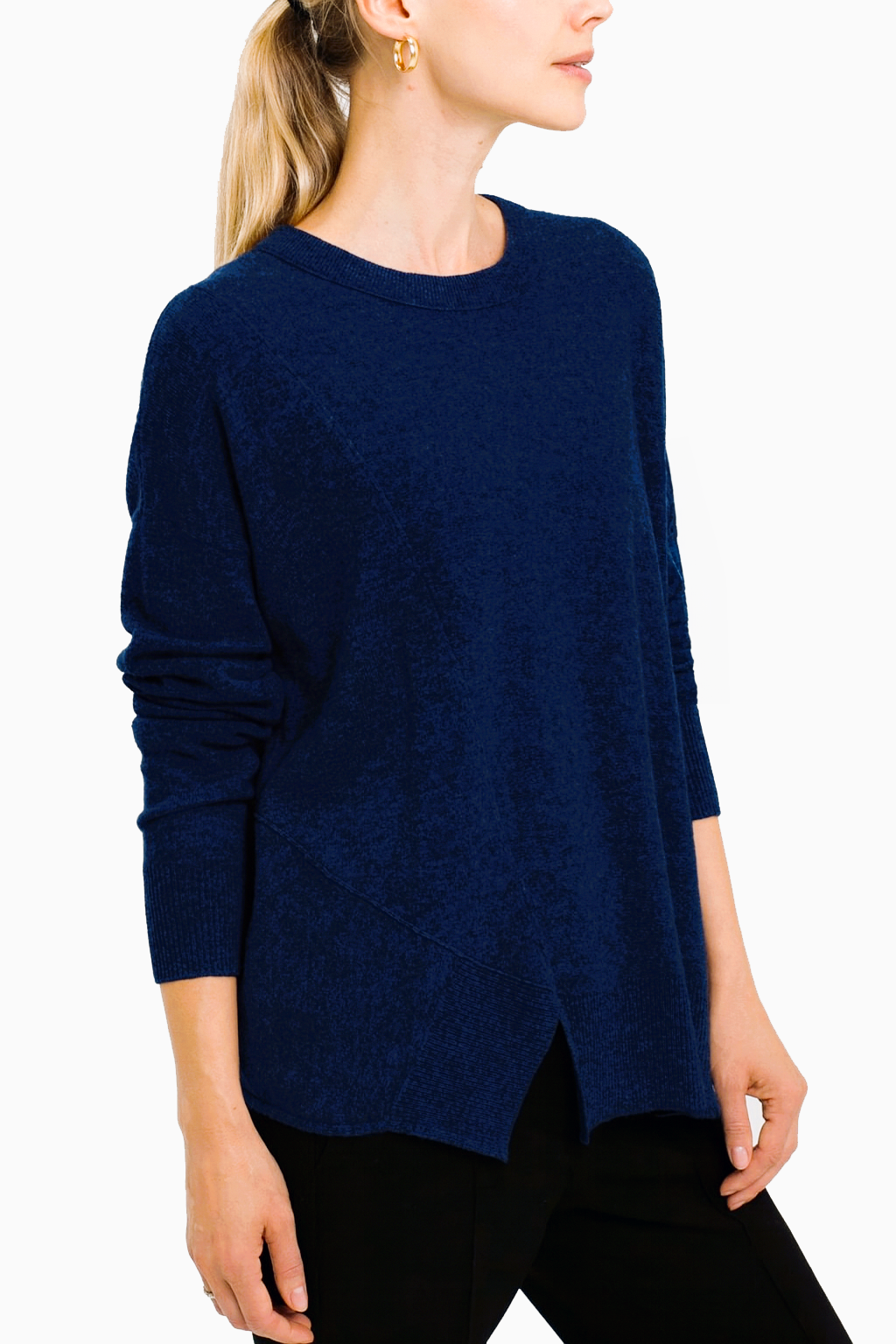 Cashmere Long Sleeve Assymetric Sweater