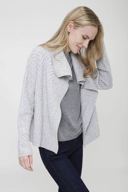 Cashmere Blend Long Sleeve Textured Cardigan